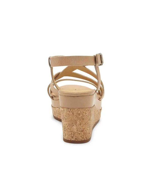 Women's Lucky Brand Batikah Strappy Wedge Sandal - Size 5.5 M - Beige