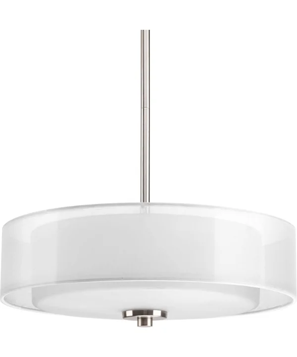 Progress Lighting P3694-09 Invite Semi Flush Mount Light, Brushed Nickel