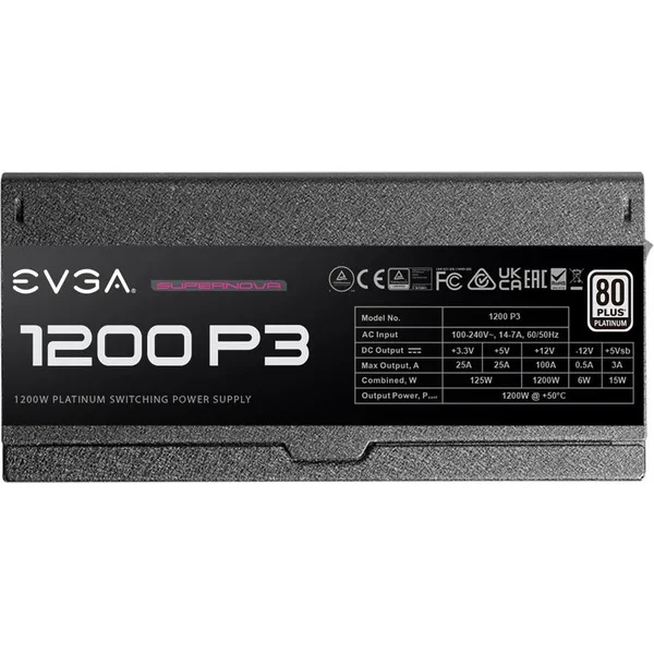 EVGA Power Supply 220-P3-1200-X1 Supernova 1200 P3 1200W 80 Plus Plati
