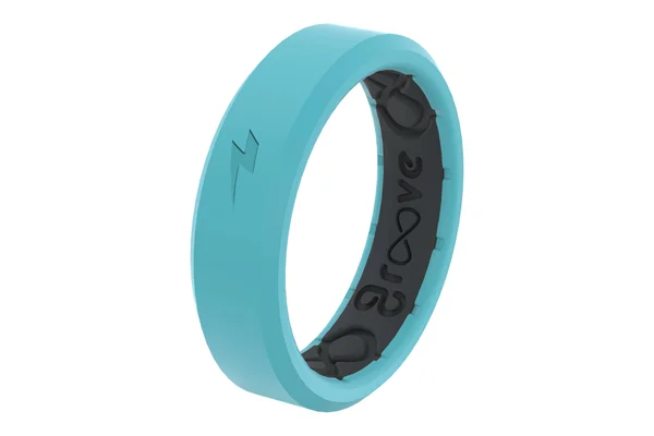 Groove Life Women's Zeus Aqua Thin Ring Silicone Ring, Size 7
