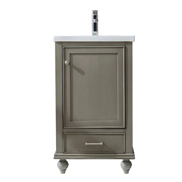 Sudio Melissa 20.5 in. W x 16 in. D x 34.5 in. H Bath Vanity in Silver Gray with Ceramic Vanity Top in White with White Basin