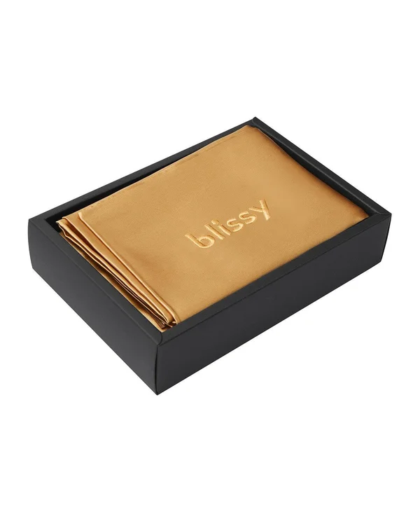 Blissy King 100% Mulberry Silk Pillowcase Gold