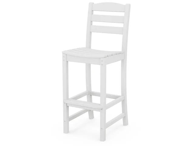 Polywood Cafe Recycled Plastic Bar Height Side Chair, White