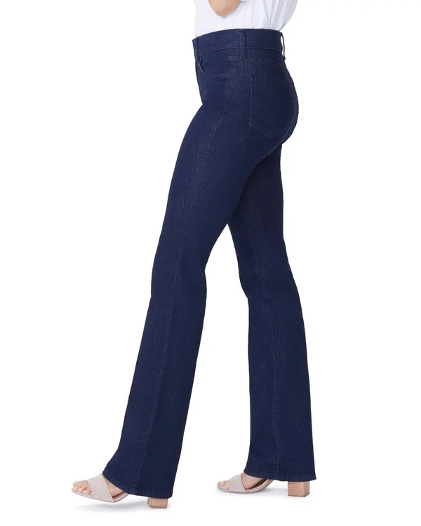 Nydj Barbara Bootcut Jeans in Petite - Rinse - Blue - 12p