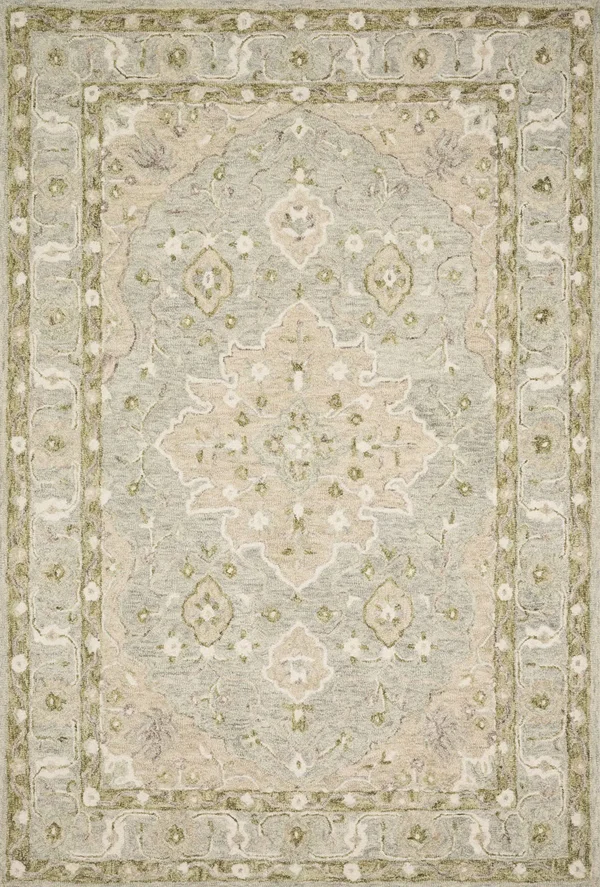 Ryeland by Magnolia Home RYE-06 Grey/Sage Rug Rectangle 7.75 x 9.75