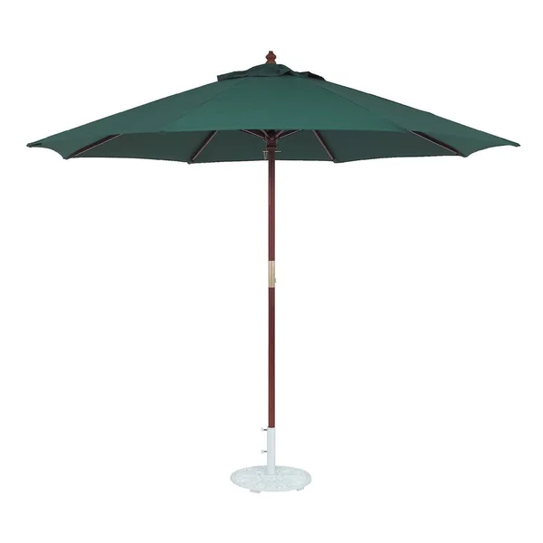 Tropishade 11 ft. Dark Wood Market Umbrella with Green Olefin Cover