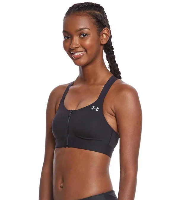 Under Armour Women's Eclipse High Impact Front Zip Sports Bra - Black, 36A