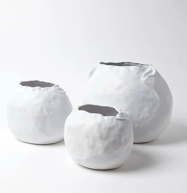 Global Views Petale Small Matte Vase - White
