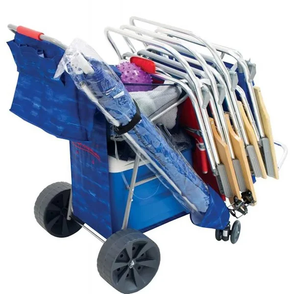 Rio Brands Deluxe Wonder Wheeler Portable Folding Outdoor Utility Cart - Blue