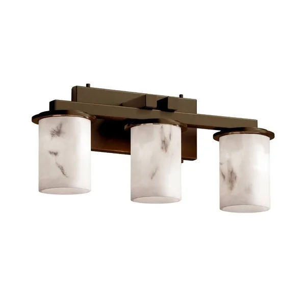 Justice Design Group FAL-8773-10-DBRZ Dakota 3-Light Straight-Bar Bath Bar