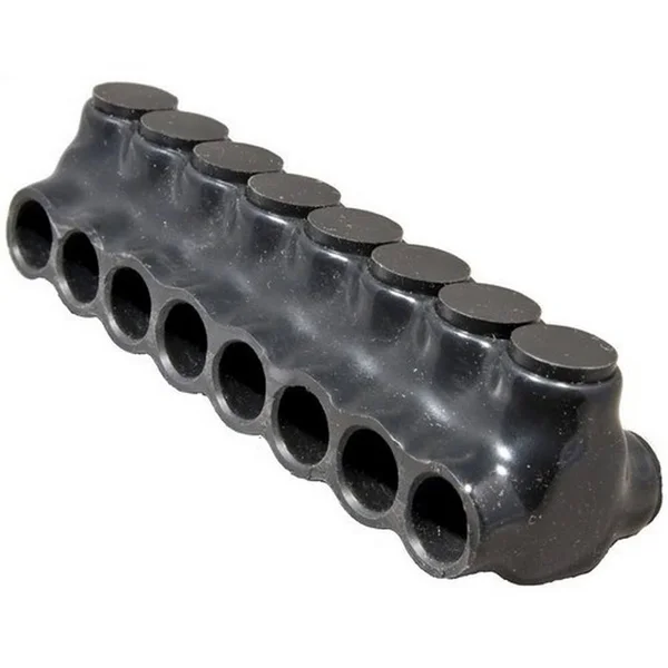 Morris Products 97638 Black Insulated Multi-Cable Connector - Dual Entry 8 Ports 2/0 - 6