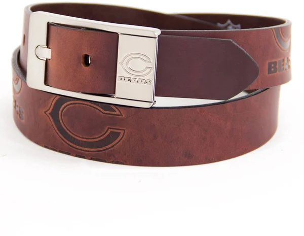 Chicago Bears Brandish Leather Belt - Brown - Size: 36