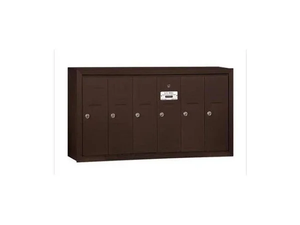 Salsbury Industries 3506ZSP Vertical Mailbox, Surface, 6 Doors, Bronze