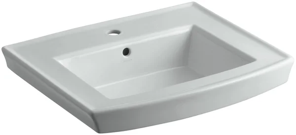 Kohler K-2358-1-95 Archer Pedestal Bathroom Sink with Single Faucet Hole - Ice Grey