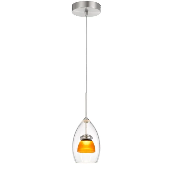 4.25x22 Integrated LED Dimmable Double Glass Mini Pendant Yellow - Cal Lighting 81426792