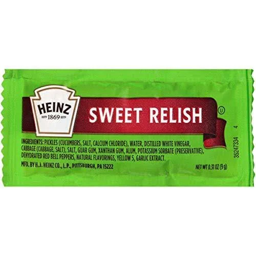 Heinz Sweet Relish Single Serve (0.31oz Packets, Pack of 500)