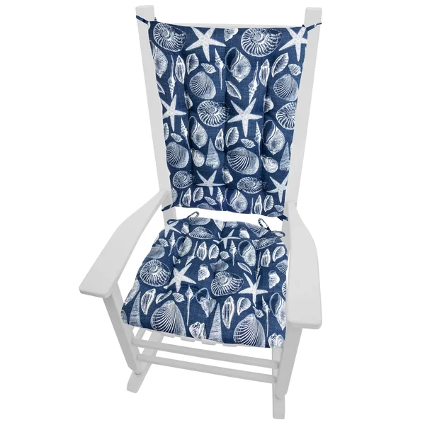 Shoreline Navy Blue Porch Rocker Cushions Latex Foam Fill Extra-Large - See Size Guide