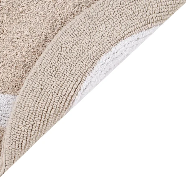 Better Trends Hotel Collection 17x22 x 24x22 Bath Rug - Sand/White