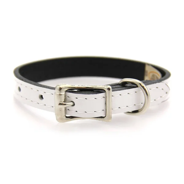 Auburn Leathercrafters Manhattan Patent Leather Dog Collar - White 22x22 L x 1x22 W