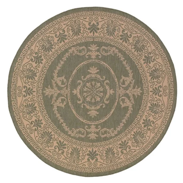 Couristan Recife Antique Medallion Area Rug, Green/Natural, 8&6x22 Round