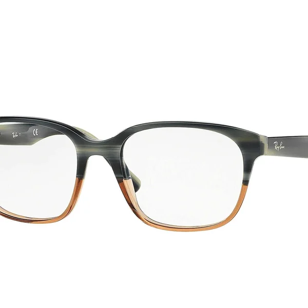 Ray-Ban RX5340 5543 Eyeglasses Blue Horn Grad Trasp Brown