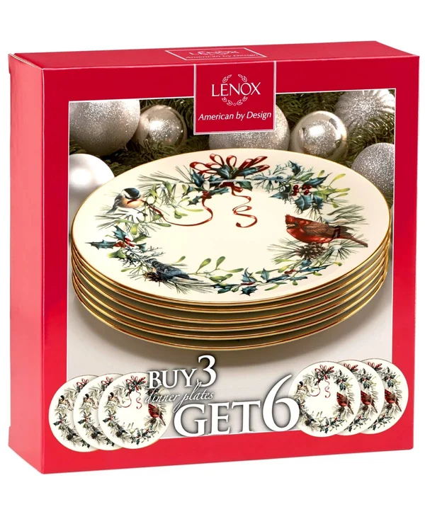 Lenox Winter Greetings 6-Piece Dinner Plate Set