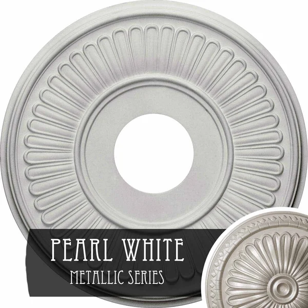 Ekena Millwork CM15BEPWS 15 3/4x22OD x 3 7/8x22ID x 3/4x22P Berkshire Ceiling Medallion (Fits Canopies Up to 7x22) - Hand-Painted