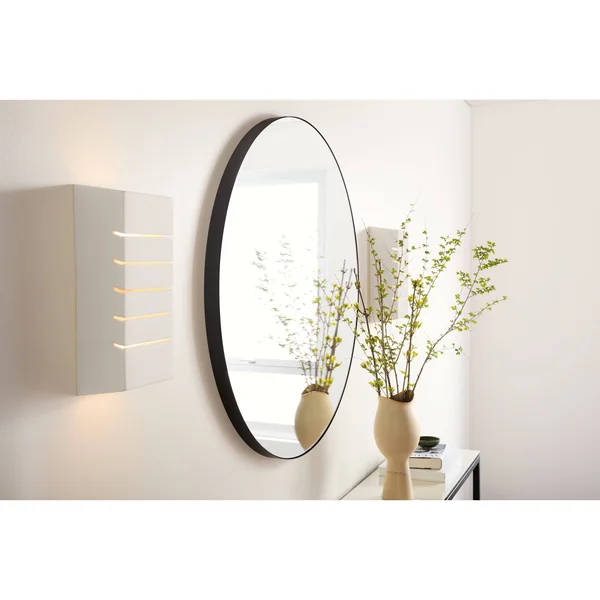 Room & Board - Modern Infinity 2D Mirror 46 Diameter in Onyx Gloss Black
