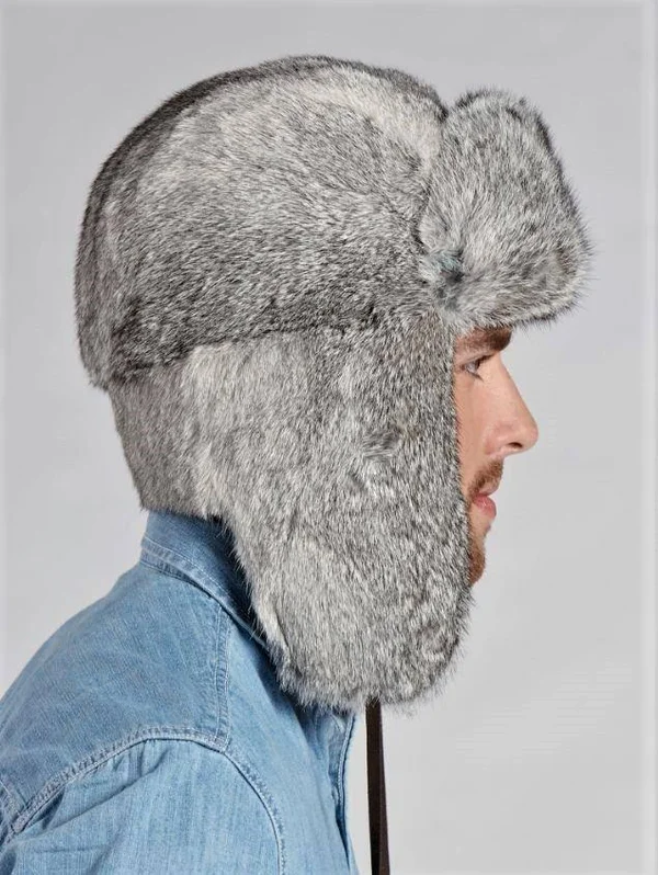 Rabbit Trapper Hat 2XL - Grey