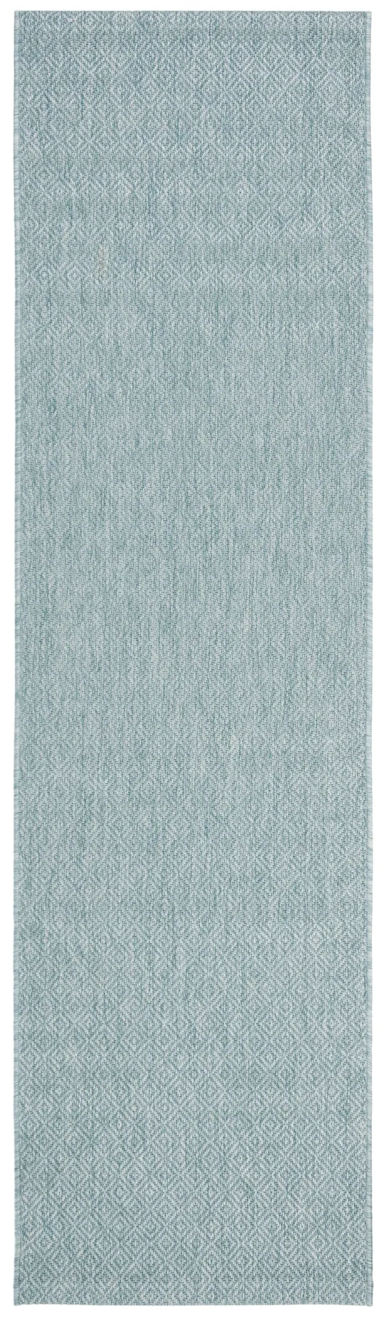 Safavieh Indoor/ Outdoor Courtyard Aqua/ Aqua Rug - 6&7x22 x 6&7x22 Round
