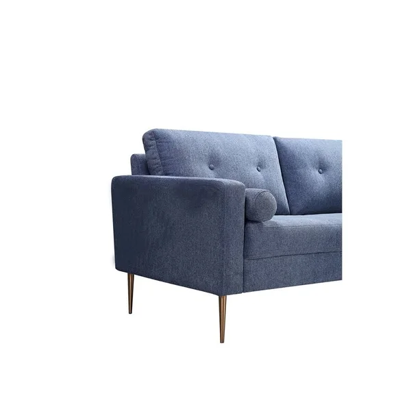 Kingway Furniture Linen Blend Palermo Living Room Loveseat in Light Blue