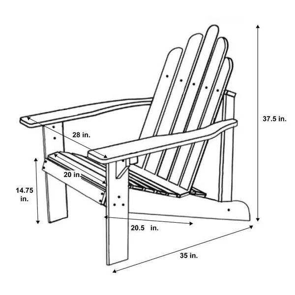 Shine Company Vintage Marina Adirondack Chair - Taupe Gray