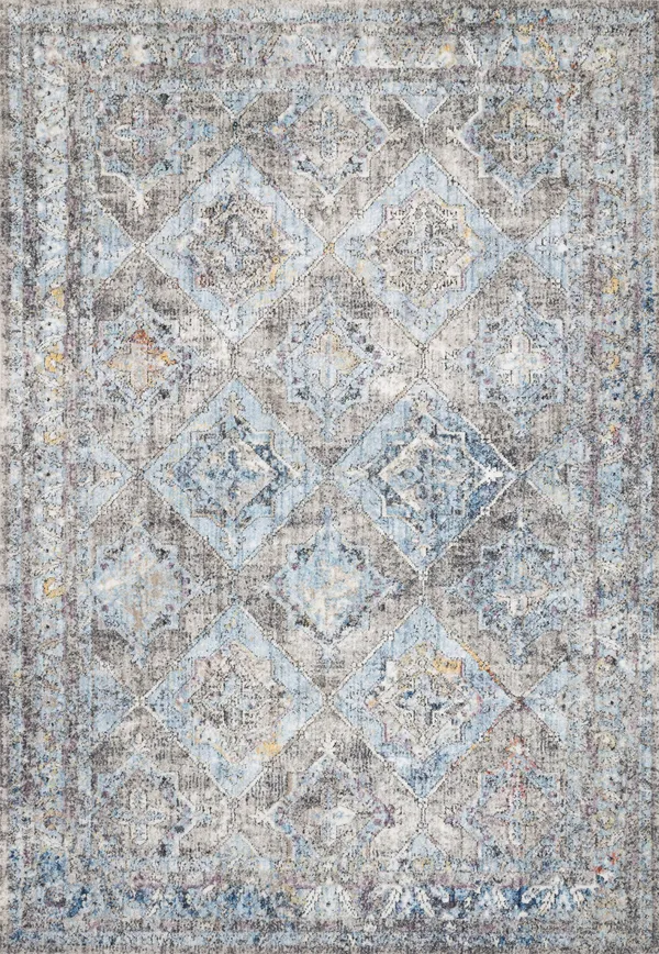 Loloi Dante DN-03 6&7x22 x 9&2x22 Granite - LT. Blue Area Rug