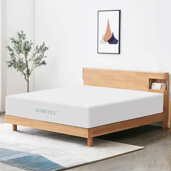 Subrtex Breathable 10-in California King Memory Foam Mattress in White, SBTJYCD1006