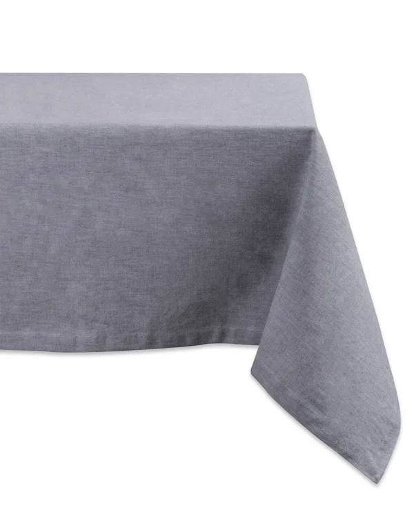 Design Imports Stone Brown Solid Chambray Tablecloth 60x120 inch