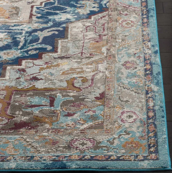 Safavieh Aria ARA119B 5&1x22 x 7&6x22 Blue - Beige Area Rug