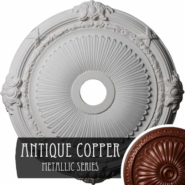 27 1/2x22OD x 3 7/8x22ID x 2 1/4x22P Heaton Ceiling Medallion (Ultra Pure White Crackle)