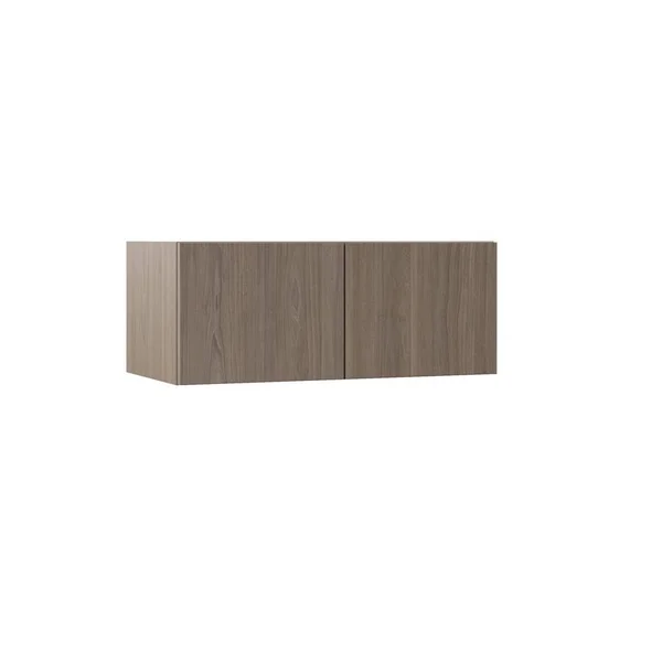 Hampton Bay Designer Series Edgeley Assembled 30x12x15 in. Deep Wall Bridge Kitchen Cabinet in Driftwood, Brown