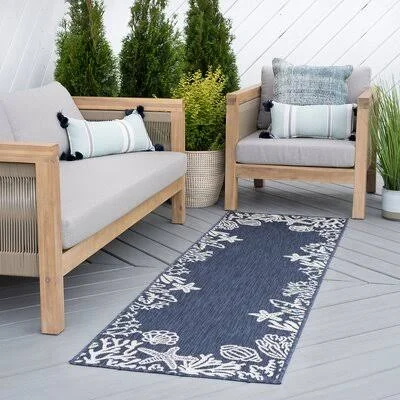 Luisa Flatweave Navy Rug Beachcrest Home Rug Size: Runner 2&7&& x 9&10&&