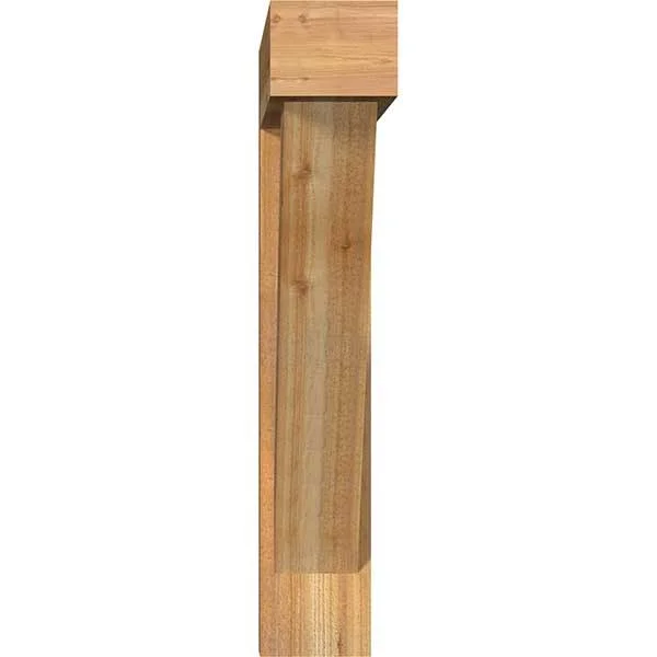 Ekena Millwork 1464803 8x22W x 44x22D x 44x22H Traditional Block Rough Sawn Bracket w/ Offset Brace - Western Red Cedar