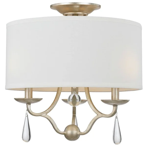 Crystorama 5973-SL Manning 3 Light Chandelier - Silver Leaf