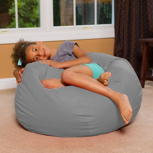 Posh Creations Bean Bag Chair for Kids, Teens, and Adults Includes Removable and Machine Washable COVER, 48in - X-Large, Solid R