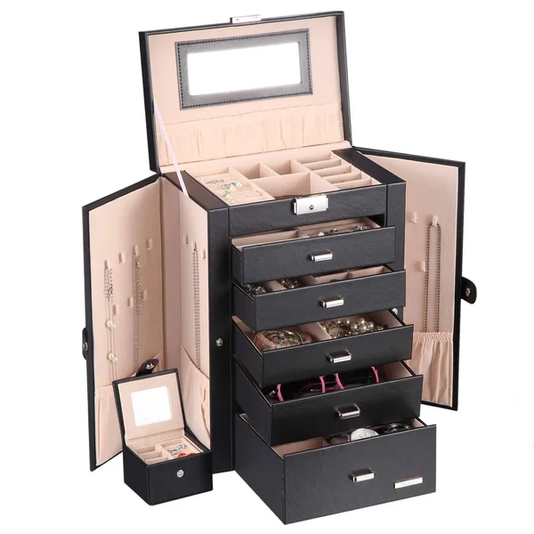 Homde 2 in 1 Huge Jewelry Box/organizer/case with Small Travel Case, Gift for or