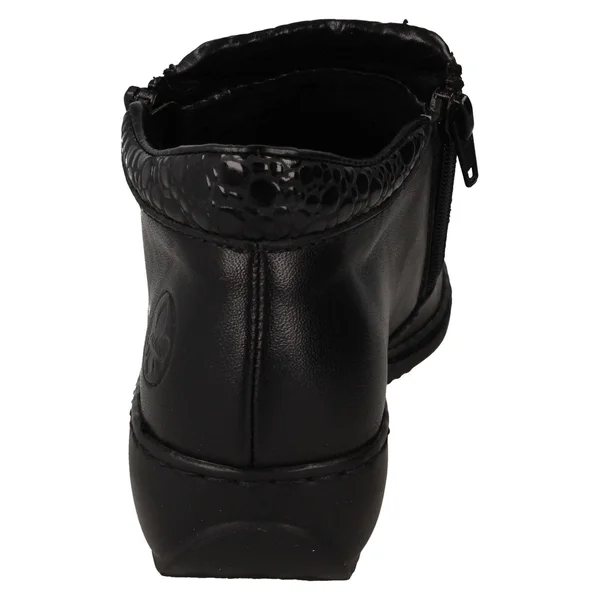 Rieker L3862-45 Ladies Zip Ankle Boots Granite/Black: EU 38