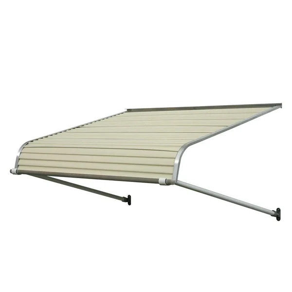 NuImage Awnings 1100 72-in Wide x 48-in Projection Almond Solid Fixed Door Awning in Off-White, K110807205
