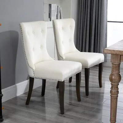 Heineman Tufted Upholstered Wingback Side Chair Rosdorf Park Upholstery Color: Cream