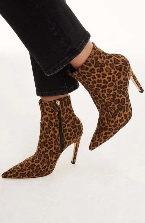 Women's Good American The Icon Bootie - 9 M, Pale Leopard