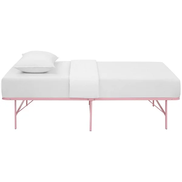 Modway Horizon Stainless Steel Pink Bed Frame, Twin