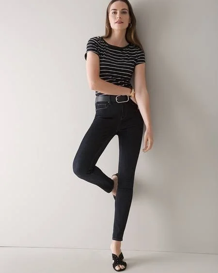 Women's High-Rise Sculpt Skinny Ankle Jeans, Blue/Vancouver Rinse Wash, Size 6 - Long by White House Black Market