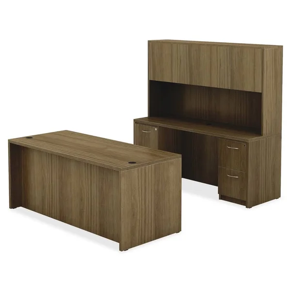 Lorell 34313 Chateau Series Walnut Laminate Desking